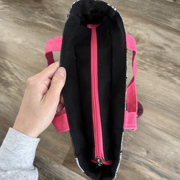 Robin Ruth New York Statue of Liberty Tote Bag Pink & Black Zip Top - Picture 5 of 5